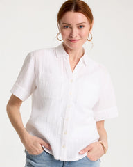 Chico's | Cotton Gauze Camp Shirt/ Alabaster