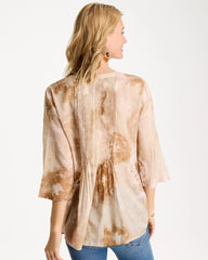 Chico's | Cotton-Blend Pintuck Tunic/ Sandstone