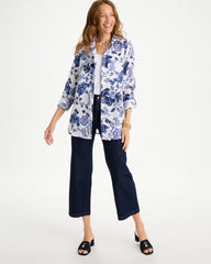 Chico's | No Iron™ Linen Bloom Shirt/ Amparo Blue