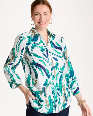 Chico's | No Iron™ Athena Dye Linen Shirt/ Passport Blue