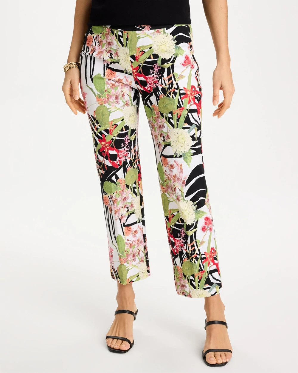 Chico's | Tropical Nights Brigitte™ Straight Crop Pant/ Black
