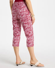 Chico's | Brigitte™ Slim Geo Pull-On Capri Pant/ Cherry Lush