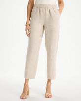 Chico's | Linen Straight Tapered Ankle Pants/ Oatmeal