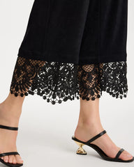 Chico's | Travelers™ Lace Trim Cropped Pants/ Travelers Black