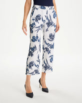Chico's | Piped Linen Fly Front Pants/ Passport Blue