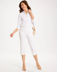 Chico's | Emme Sateen Straight Capri Pants/ Alabaster