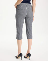 Chico's | Emme Slim Striped Capri Pants/ Indigo