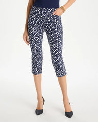 Chico's | Brigitte™ Slim Printed Pull-On Capri Pant/ Passport Blue