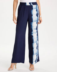 Chico's | Faux Silk Tie-Dye Palazzo Pants/ Passport Blue