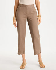 Chico's | Linen Fly Front Pants/ Topaz Smoke