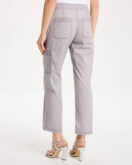 Chico's | Poplin Cropped Roll Tab Pants/ Titanium