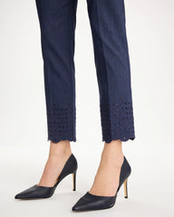 Chico's | Brigitte™ Slim Embroidered Pull-On Crop Pant/ Indigo