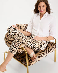 Chico's | Animal Print Brigitte™ Slim Pull-On Crop Pant/ Black