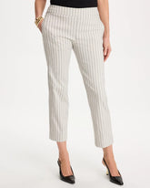 Chico's | Striped Straight Crop Pant/ Black