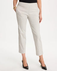 Chico's | Striped Straight Crop Pant/ Black