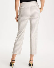 Chico's | Striped Straight Crop Pant/ Black