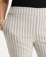 Chico's | Striped Straight Crop Pant/ Black