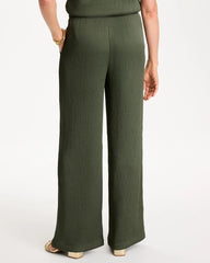 Chico's | Petite Travelers™ Crinkle Textured Pants/ Kelp Forest