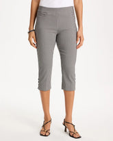 Chico's | Brigitte™ Slim Gingham Pull-On Capri Pant/ Black