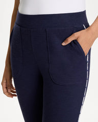 Chico's | Zenergy® Jersey Striped Crop Pants/ Passport Blue