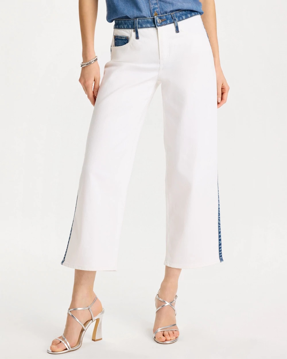 Chico's | Girlfriend Straight Colorblock Jeans/ Alabaster