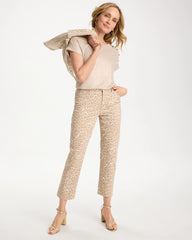 Chico's | Animal Print Girlfriend Slim Cropped Jeans/ Classic Animal