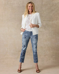 Chico's | Embellished Girlfriend Crop Jean/ Underwater Indigo
