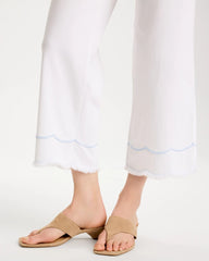 Chico's | Pull-On Wide-Leg White Crop Jeans/ Alabaster