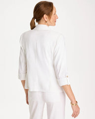 Chico's | Linen Roll Sleeve Blazer/ Alabaster