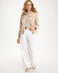 Chico's | Denim Leopard Print Jacket/ Classic Animal