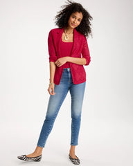 Chico's | Lace Cutwork Blazer/ Cherry Lush