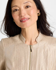 Chico's | Sheen Stand Collar Jacket/ Khaki