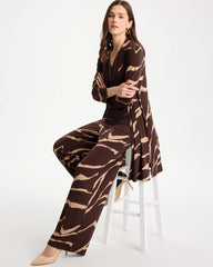 Chico's | Travelers™ Knit Animal Print Duster Cardigan/ Cocoa Bean