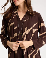 Chico's | Travelers™ Knit Animal Print Duster Cardigan/ Cocoa Bean