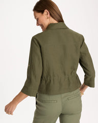 Chico's | Linen Cargo Jacket/ Olive