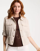 Chico's | Linen Cargo Jacket/ Oatmeal