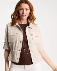 Chico's | Linen Cargo Jacket/ Oatmeal
