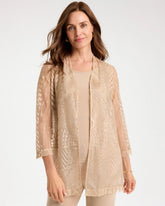 Chico's | Travelers™ Sheer Embroidered Cardigan/ New Sonora Sand