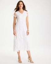 Chico's | Knit Burnout Floral Dress/ Alabaster