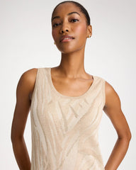 Chico's | Knit Printed Sweater Dress/ Gold