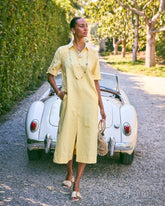 Chico's | Embellished Linen-Cotton Shirtdress/ Golden Haze