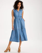 Chico's | Twill Denim Belted Shirtdress/ Indigo