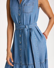 Chico's | Twill Denim Belted Shirtdress/ Indigo