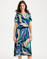 Chico's | Travelers™ Marble Flora Swing Dress/ Rich Cobalt