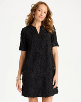 Chico's | 3D Floral Dress/ Black