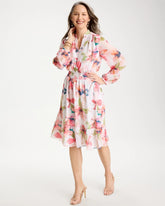 Chico's | Georgette Trapunto Pullover Dress/ Calypso Coral