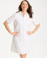 Chico's | 3D Floral Embroidered Dress/ Alabaster