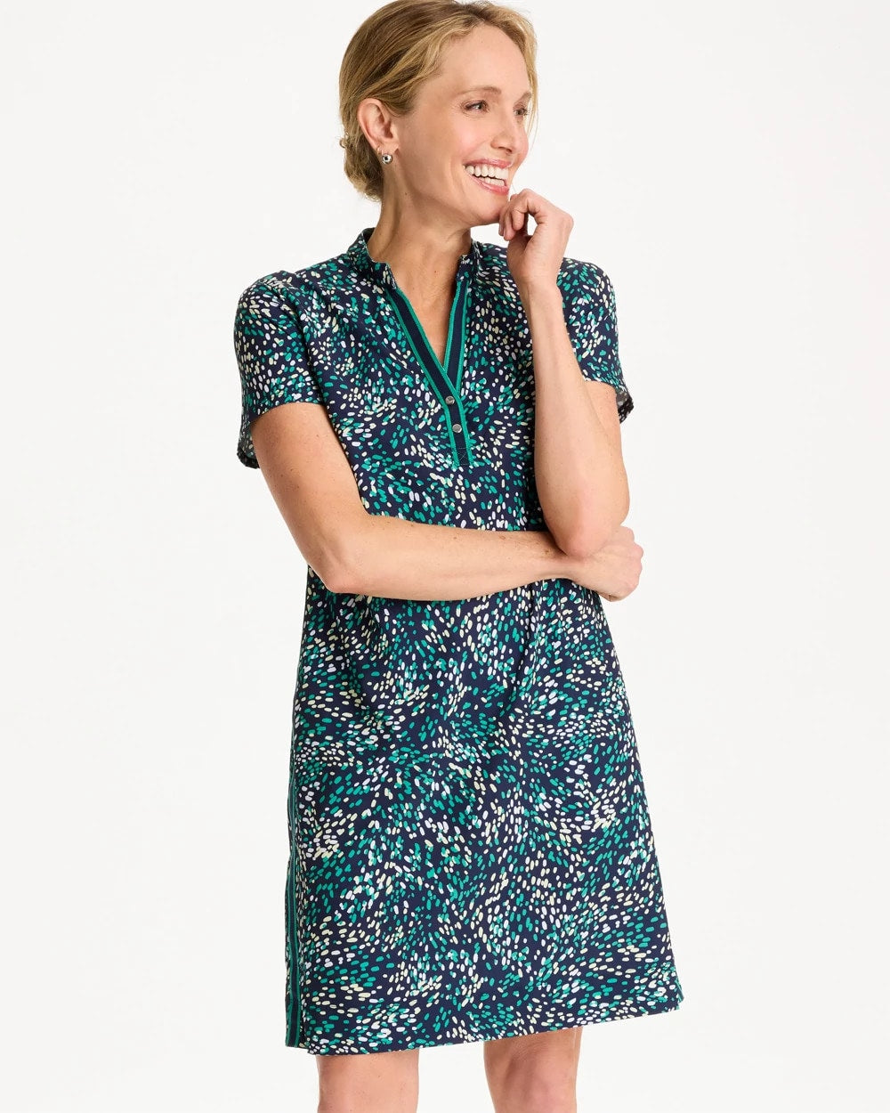 Chico's | Zenergy® UPF Contrast Trim Dress/ Topanga Green