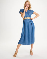 Chico's | Denim Popover Midi Dress/ Indigo