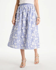 Chico's | Cotton Embroidered Floral Skirt/ Alabaster
